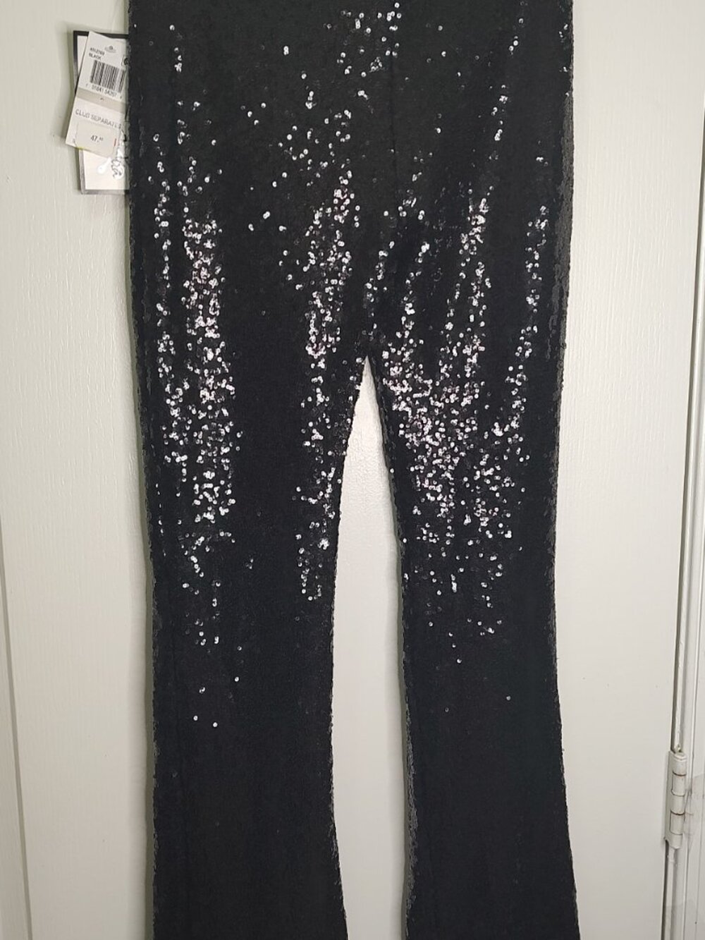 Alex and Sophia, Long, flared Sequin Pants, black, Size 0